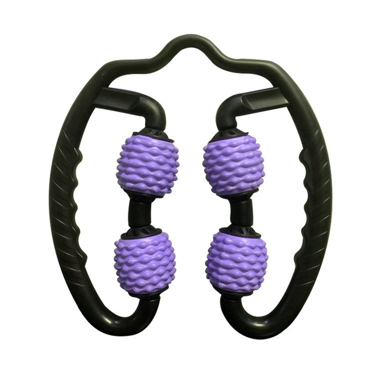 Pilates Yoga Wheel - Yoga-Pilates-Ring Tragbarer Handmassageroller 4-Rad-Schaumstoffrolle für Arm-,