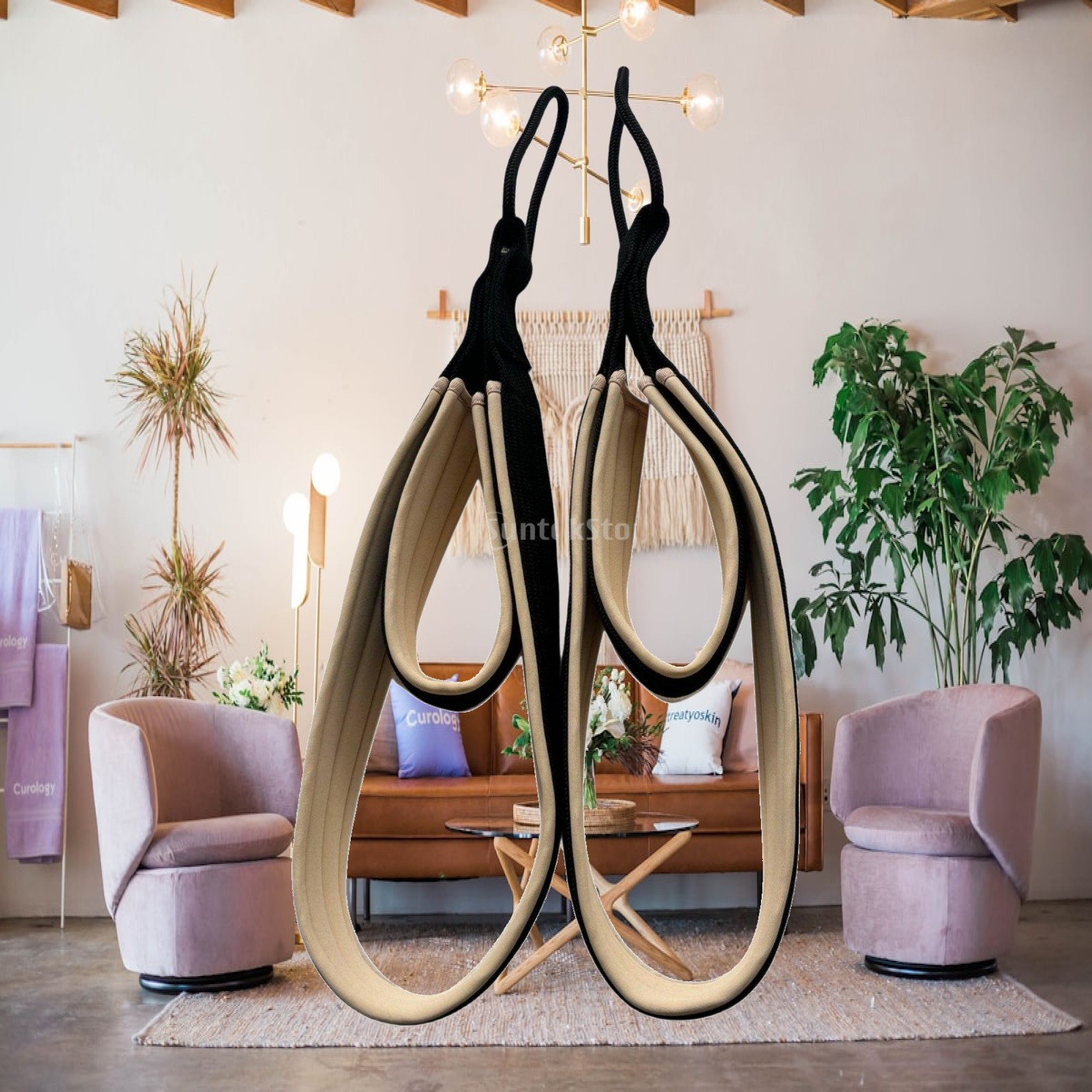 Pilates & Yoga Studio Alineacion - Pilates-Überkopfgriff mit Rutschfestem Griff, Pilates-Gurt für