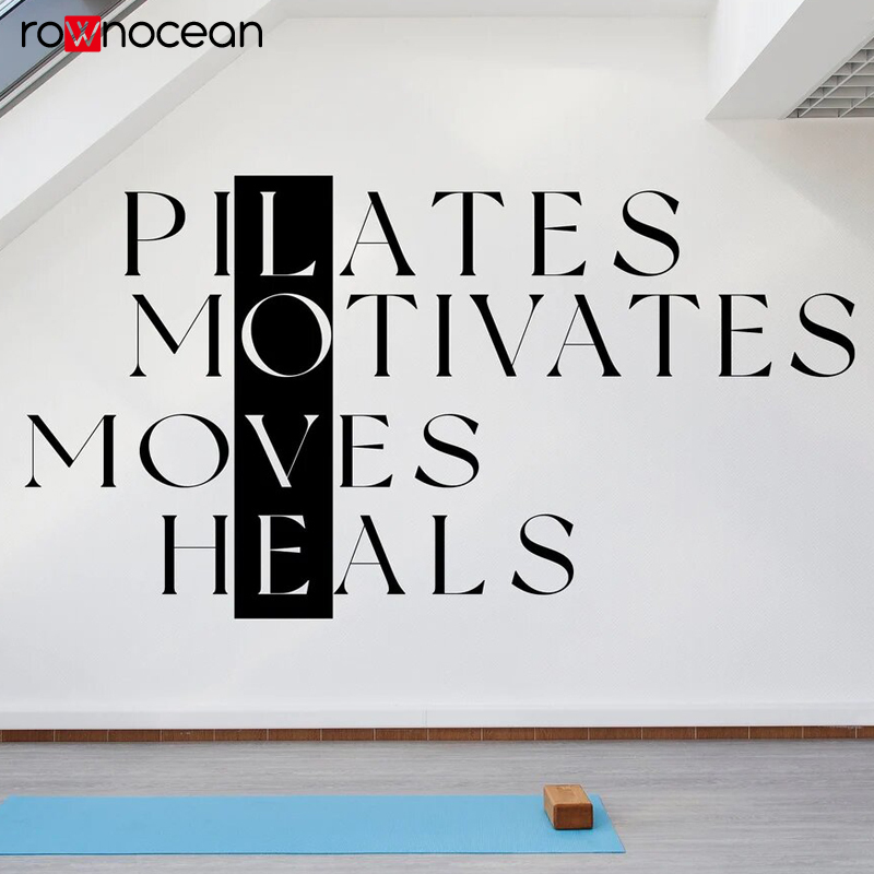 Pilates Yoga Quotes - Pilates Zitate Wandaufkleber Yoga Kunst Gym