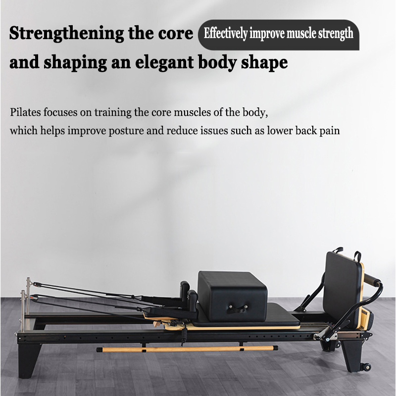 Pilates And Yoga Studio - Maßgefertigtes Yoga-Studio-Formgebungs-Fitnessgerät, Gleitendes Flachbett, Aluminium-Legierung Vollschienen-Pilates-Kernbett