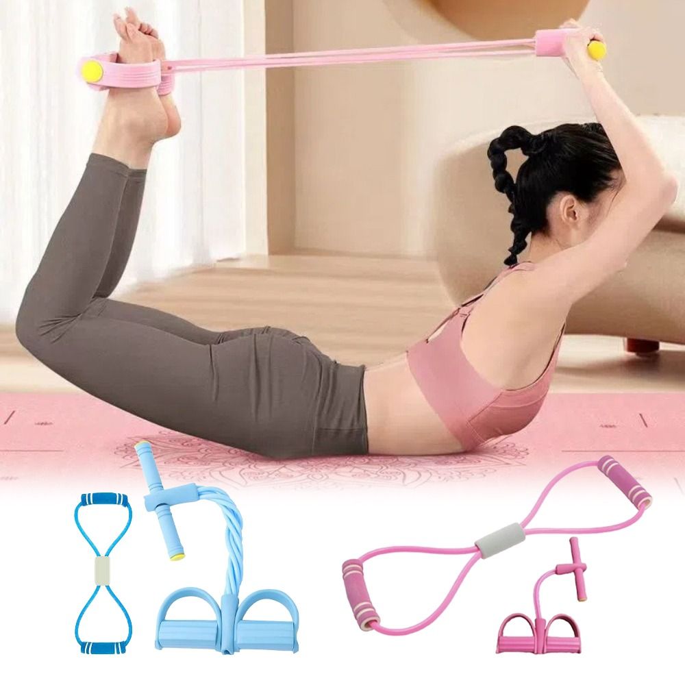 Pilates Yoga Board - 6-Röhren-Widerstandsbänder, Fitnessgeräte-Set mit Schaumstoff, TPE, Yoga-Pedalzieher,